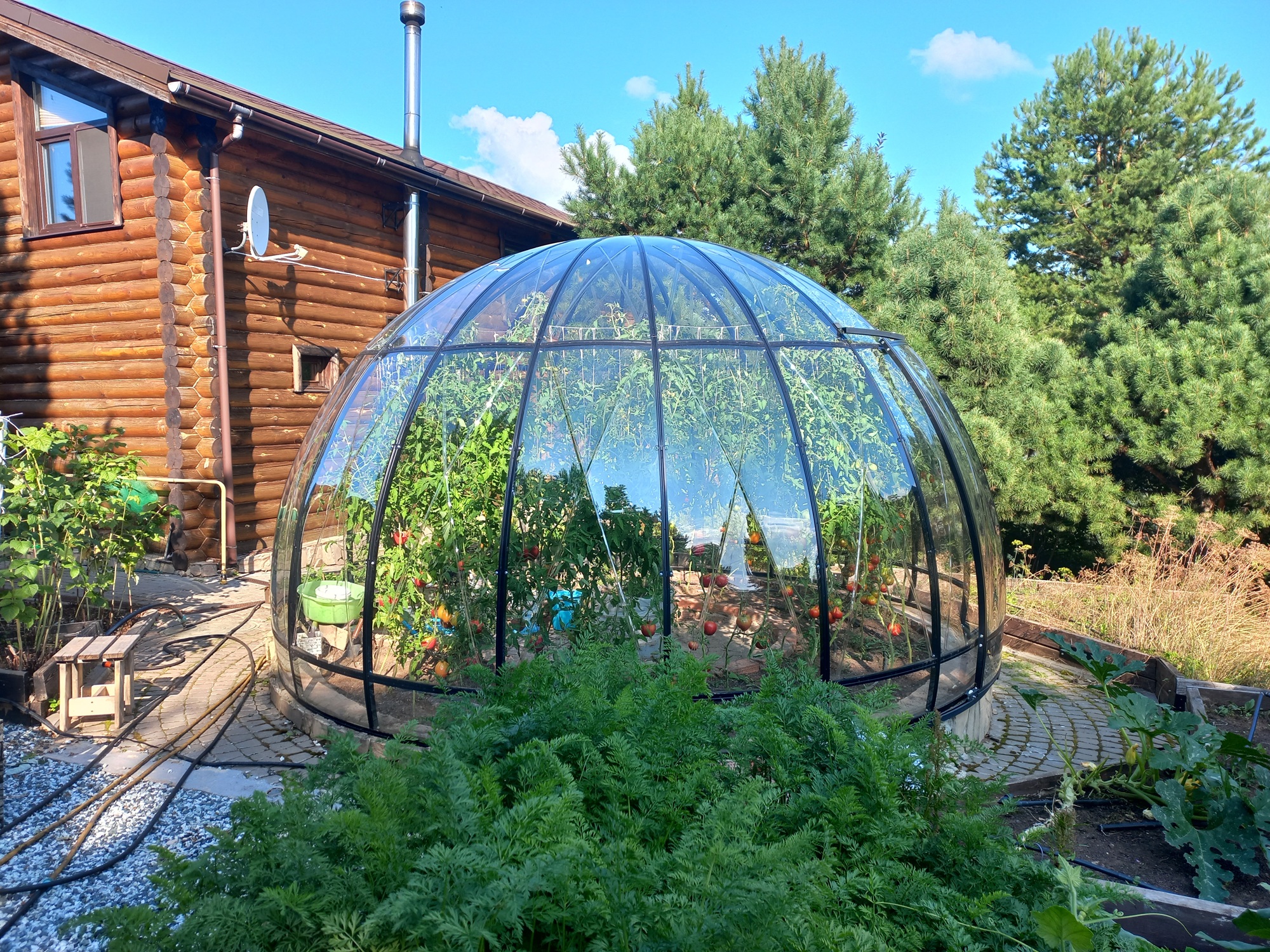 Купол SOL D = 4,5 м с прозрачным цоколем